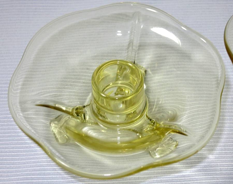 2394 Yellow Single Light Candlestick by Fostoria-1