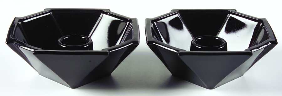 2402 Black Candlestick Single Light 1" (Set of 2) by Fostoria-1