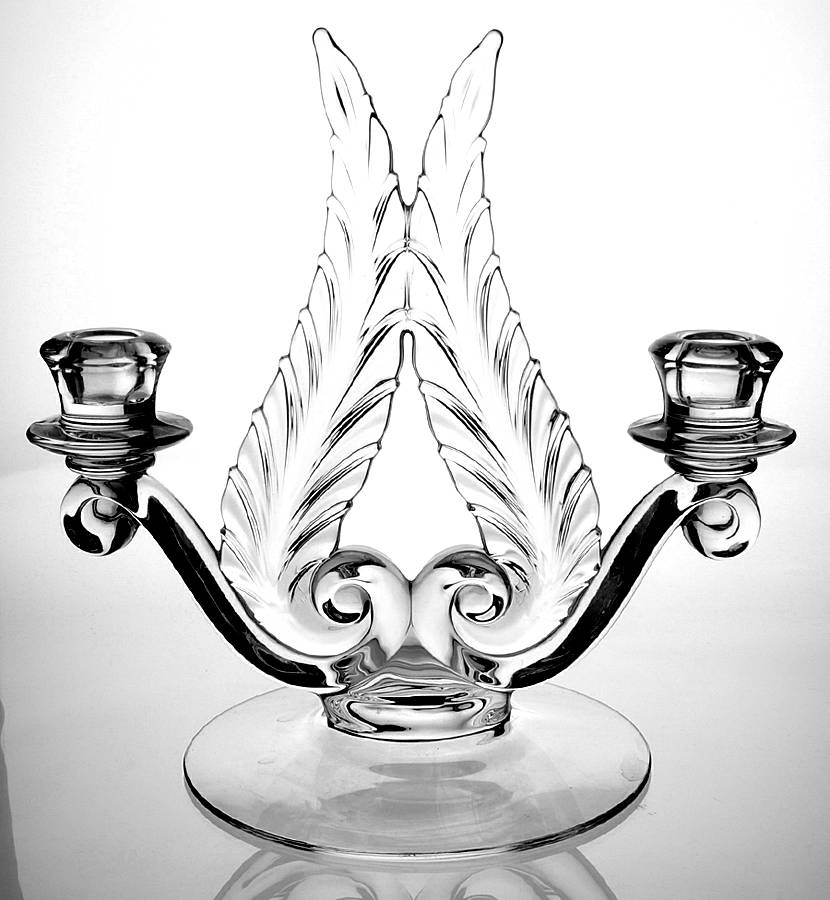 Plume (Line #2636) Double Light Candlestick by Fostoria-1