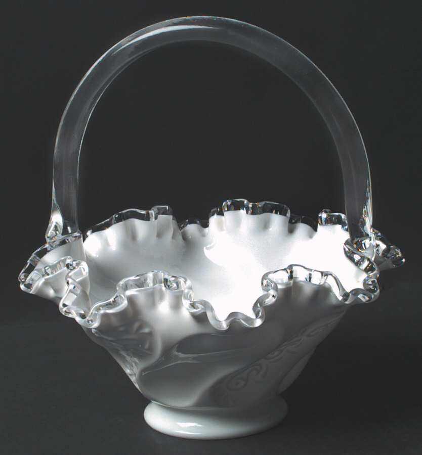Paisley Silvercrest #6730 Paisley 8" Basket by Fenton-1