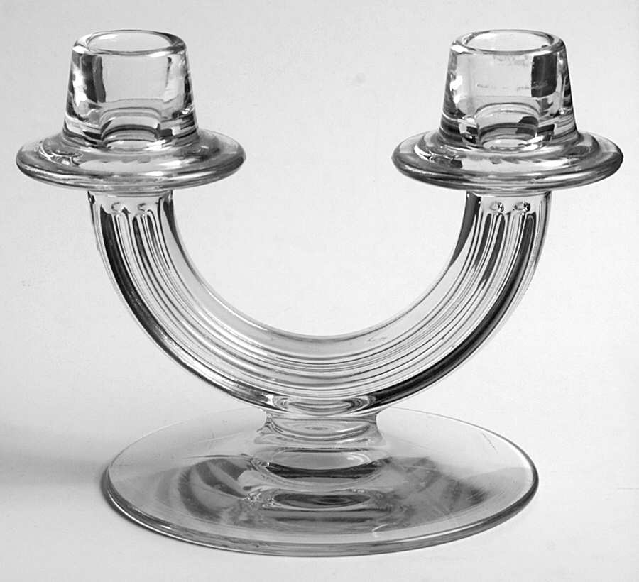 2447 Clear Double Light Candlestick by Fostoria-1