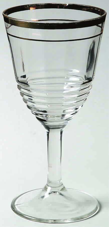 145 (Gold Trim) Water Goblet by Federal Glass -1