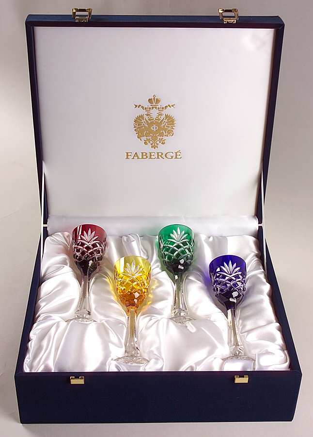 Odessa Liquor Cocktail (Set/4-Red, Cobalt, Green &Yellow by Faberge-1