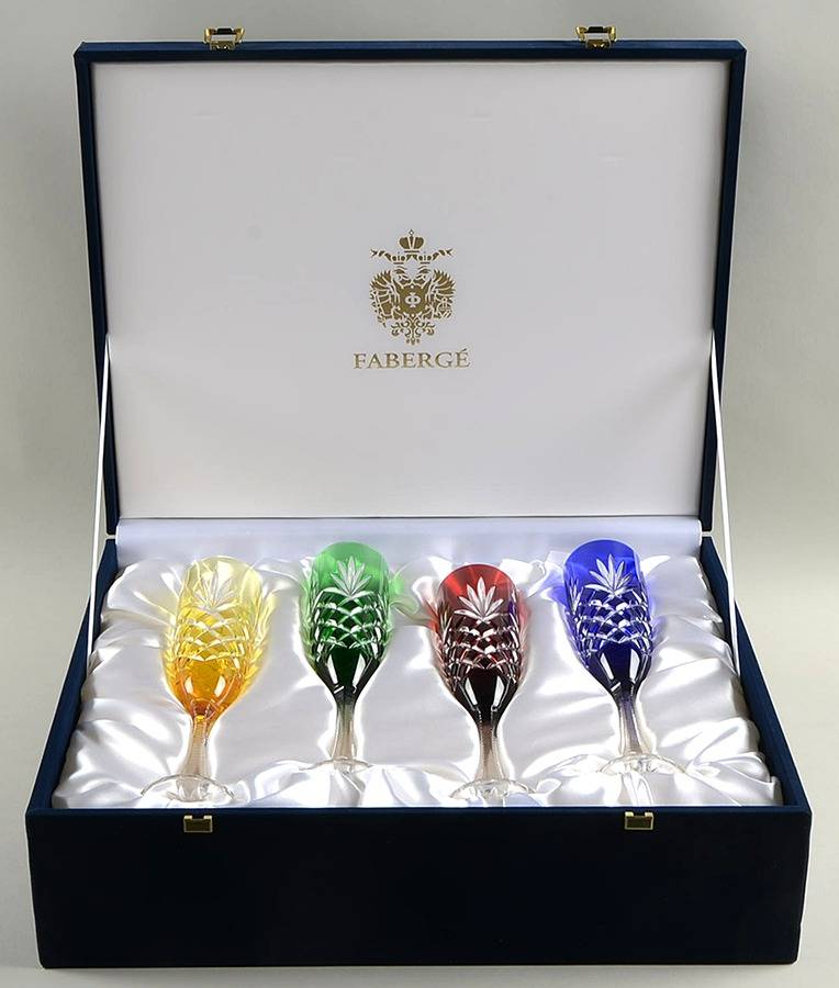 Odessa Fluted Champagne - Set of 4 Colors (Red, Cobalt, Green & Yellow) by Faberge-1