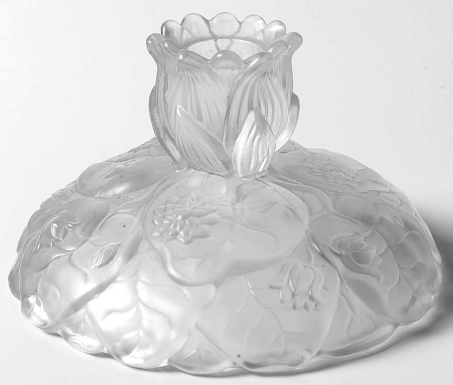 Water Lily Crystal Velvet Single Light Candlestick by Fenton-1