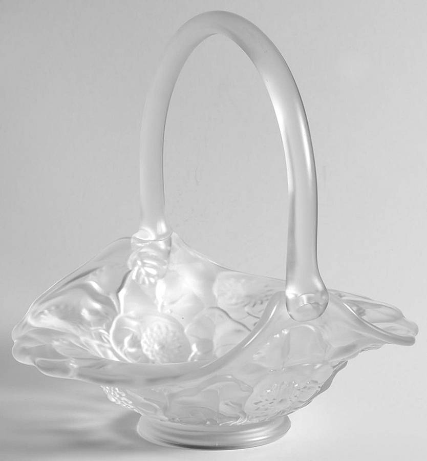 Water Lily Crystal Velvet #8434 Water Lily 7" Basket by Fenton-1