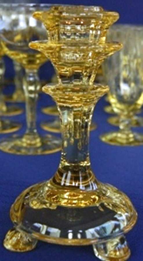 2470 Amber 5" Single Light Candlestick by Fostoria-1
