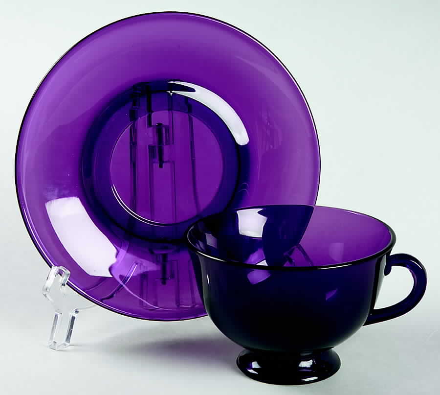 Pioneer Amethyst Cup & Saucer Set by Fostoria-1