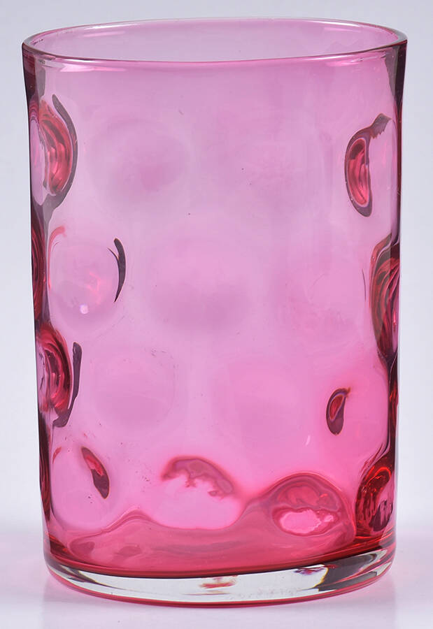 Dot Optic Cranberry 10 Oz Flat Tumbler by Fenton-1