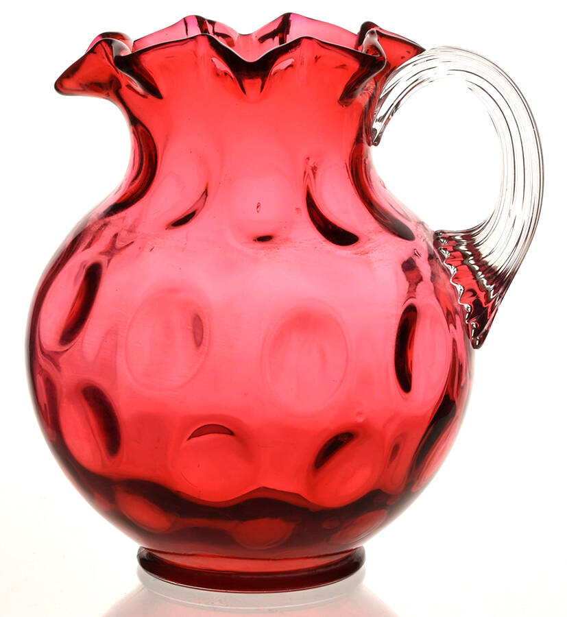 Dot Optic Cranberry 32 Oz Pitcher by Fenton-1