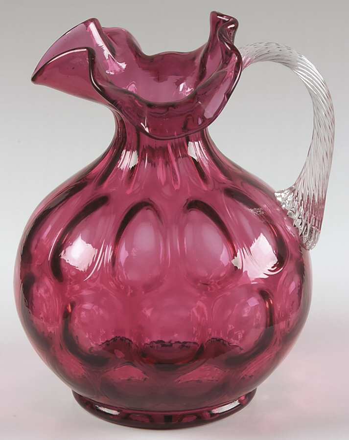 Dot Optic Cranberry 20 Oz Pitcher by Fenton-1
