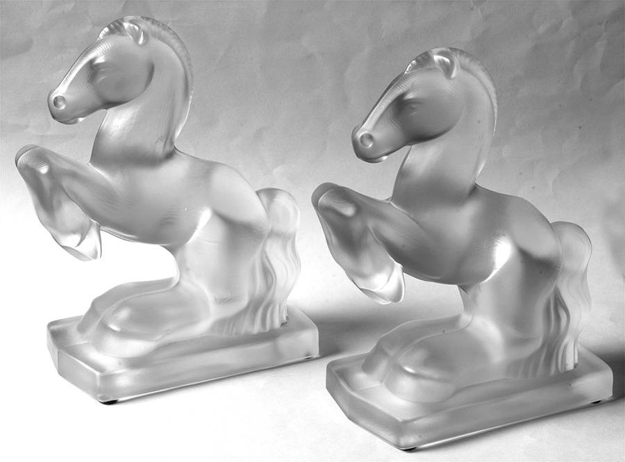 Animals & Figurines (Set of 2) #2580 Rearing Horse Bookends by Fostoria-1