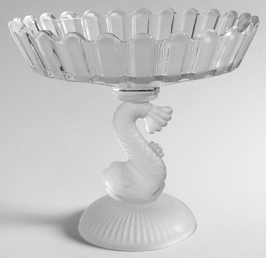 Animals & Figurines Dolphin Round Ribbon Compote by Fostoria-1
