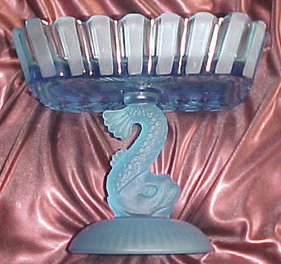 Animals & Figurines Dolphin Rectangular Ribbon Compote by Fostoria-1