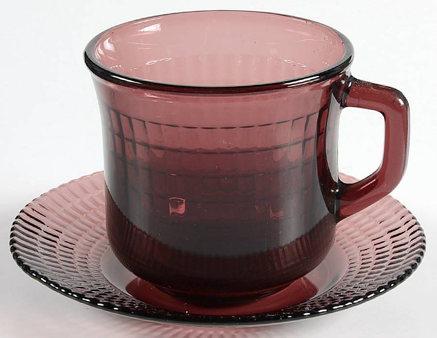FCG1 Amethyst Flat Cup & Saucer Set by Forte Crisa-1