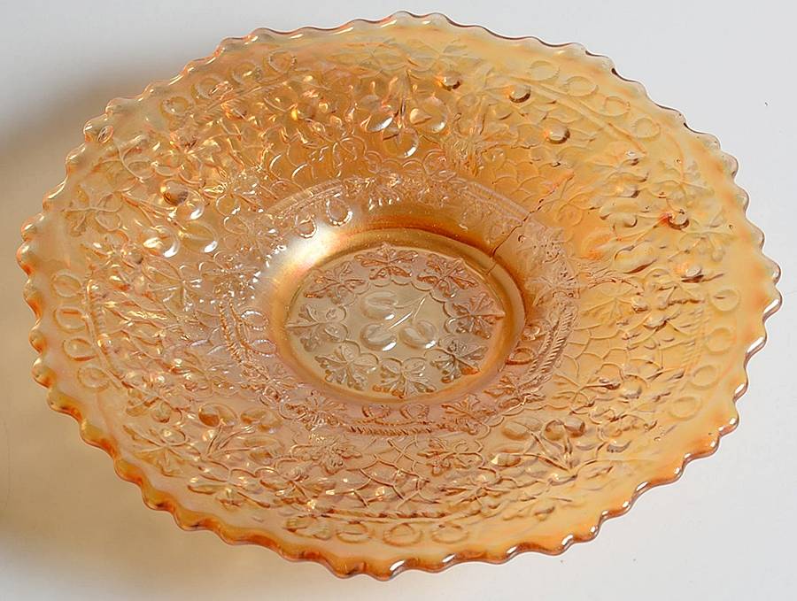 Cherry Chain Marigold (Carnival) 6" Decorative Plate by Fenton-1