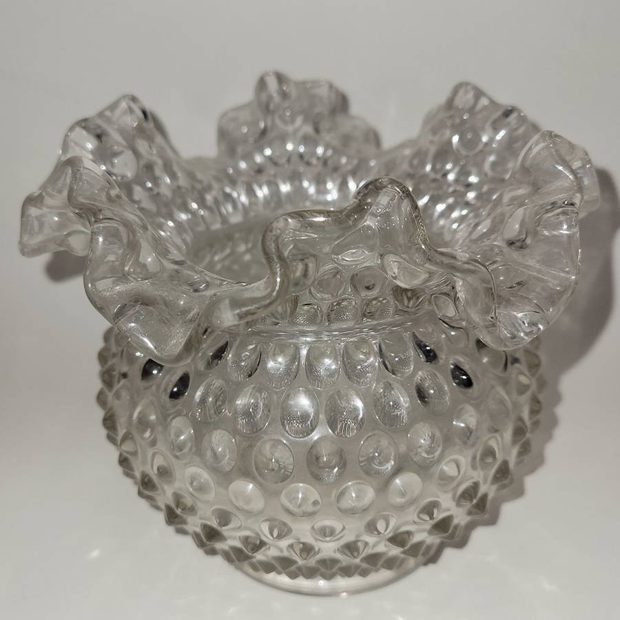 Hobnail Clear 5" Double Crimped Vase by Fenton-1