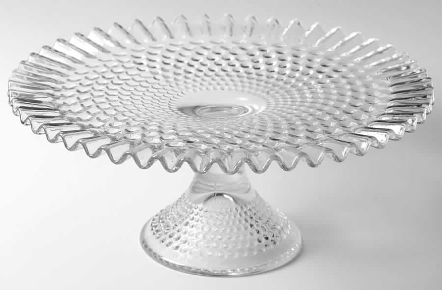 Hobnail Clear Round Cake Stand by Fenton-1
