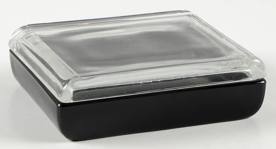Contour Black Cigarette Box & Lid by Fostoria-1