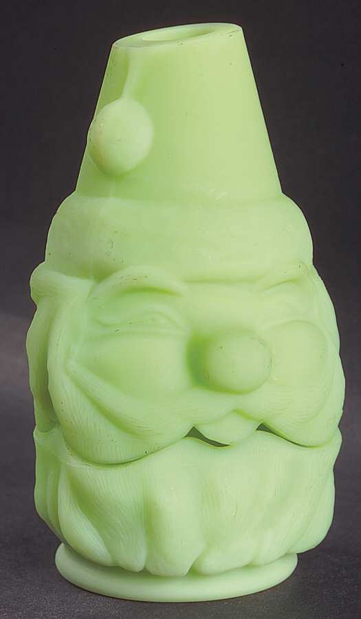 Lime Sherbet Satin Santa Candle Light by Fenton-1