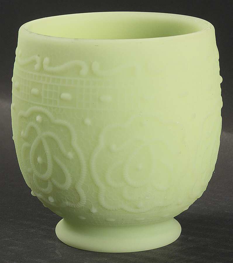 Lime Sherbet Satin Globe for (3 Piece) Fairy Lamp by Fenton-1