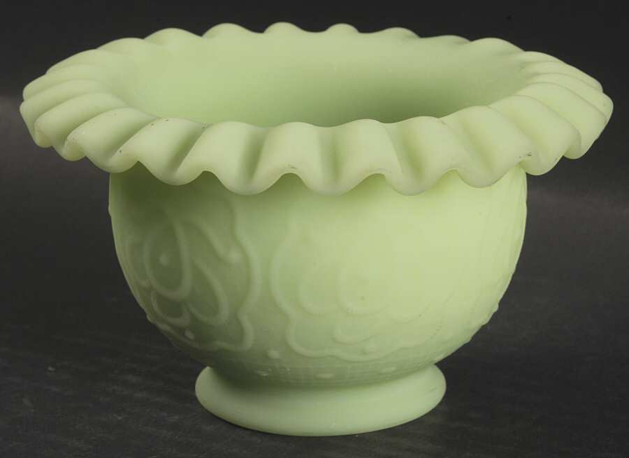 Lime Sherbet Satin Base for (3 Piece) Fairy Lamp by Fenton-1