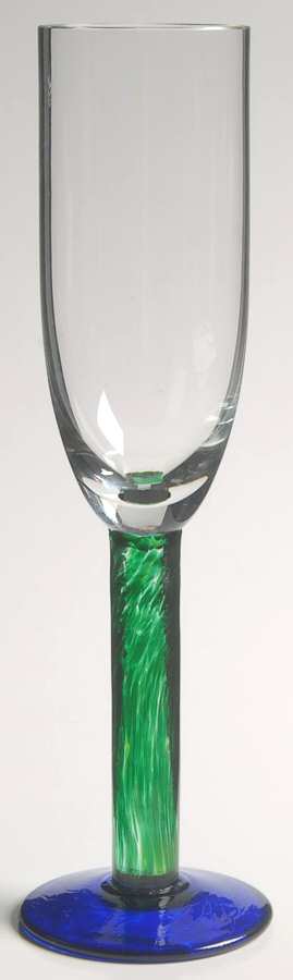 FOS6 (Green-Blue) Fluted Champagne by Fostoria-1