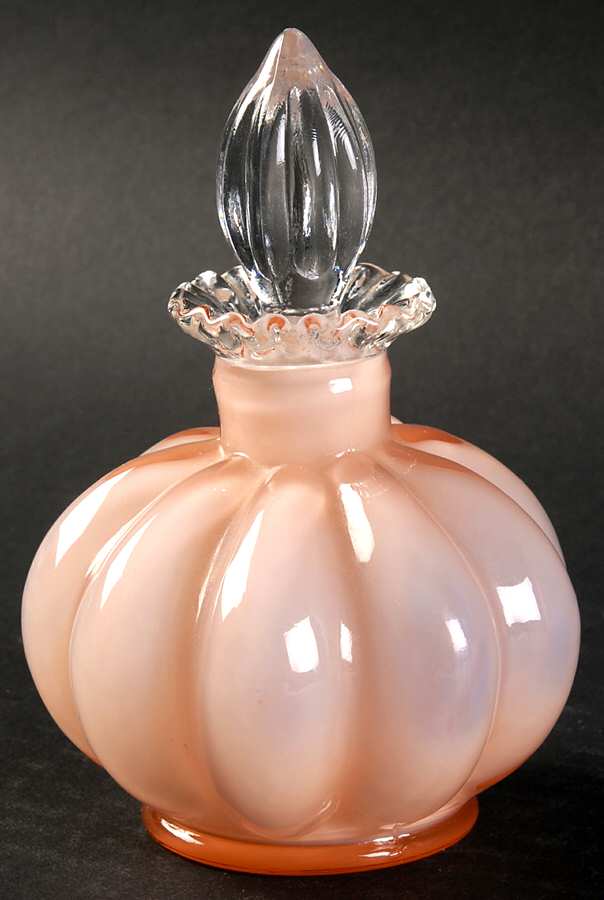 Rose Overlay Cologne Bottle & Stopper by Fenton-1