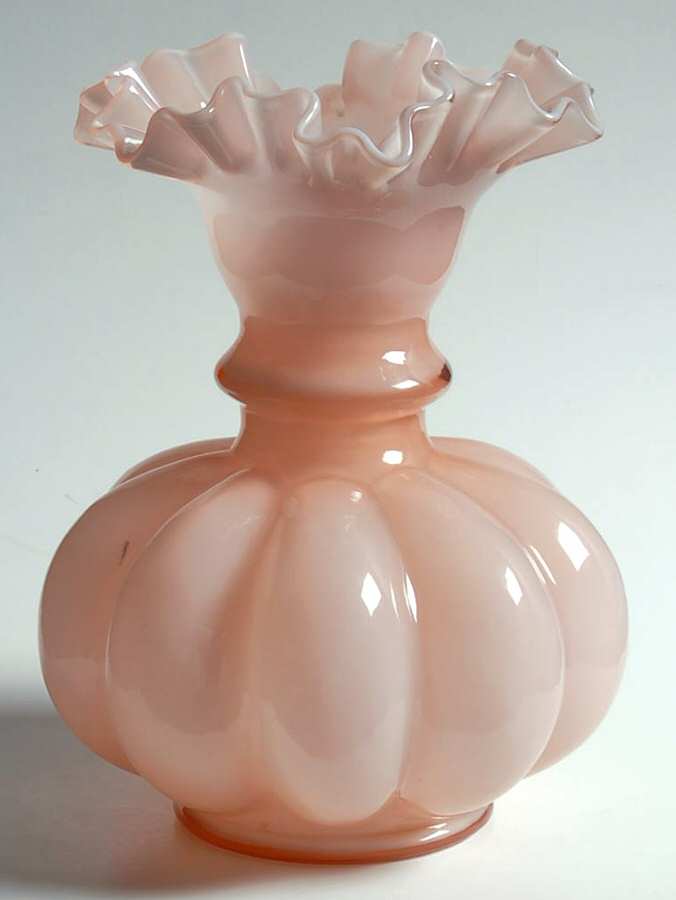 Rose Overlay 8" Flower Vase by Fenton-1