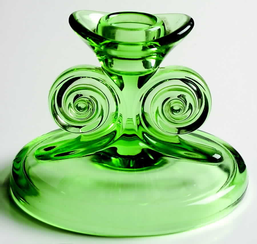 2395 Green 3" Single Light Candlestick by Fostoria-1