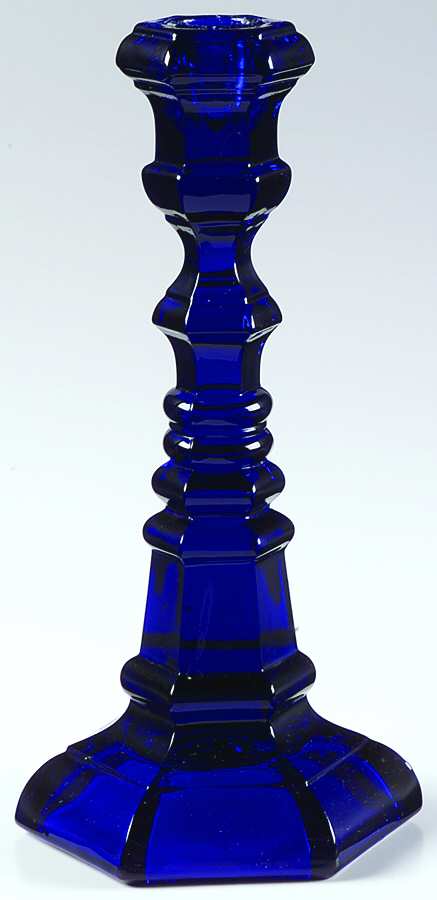 Sandwich Cobalt 8" Single Light Candlestick by Fostoria-1
