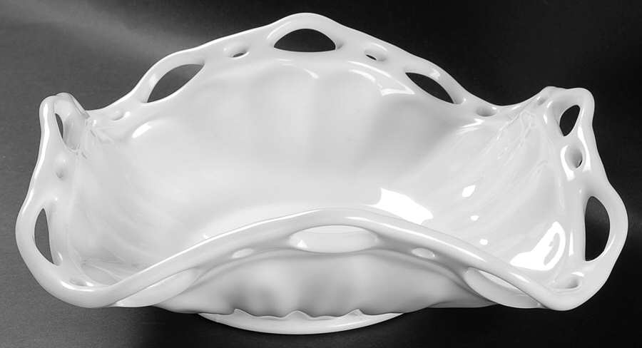Colonial Prism Milk Glsss 10" Square Bowl by Fostoria-1