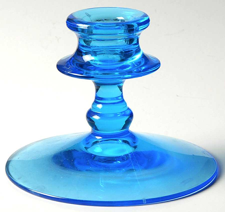 2324 Blue (Electric) 3" Single Light Candlestick by Fostoria-1