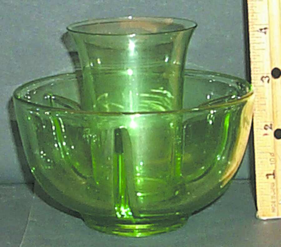 Ice Green Ice Dish with Tomato Insert by Fostoria-1
