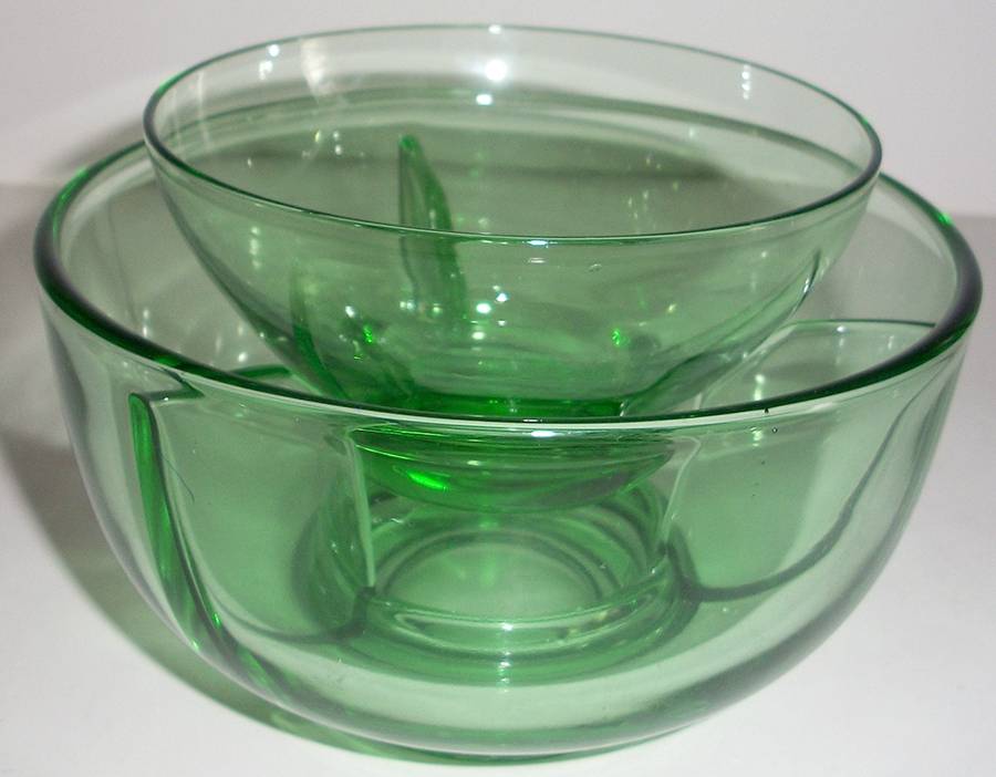 Ice Green Ice Dish with Fruit Cocktail by Fostoria-1