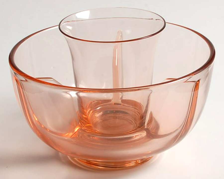 Ice Pink Ice Dish with Crab Insert by Fostoria-1