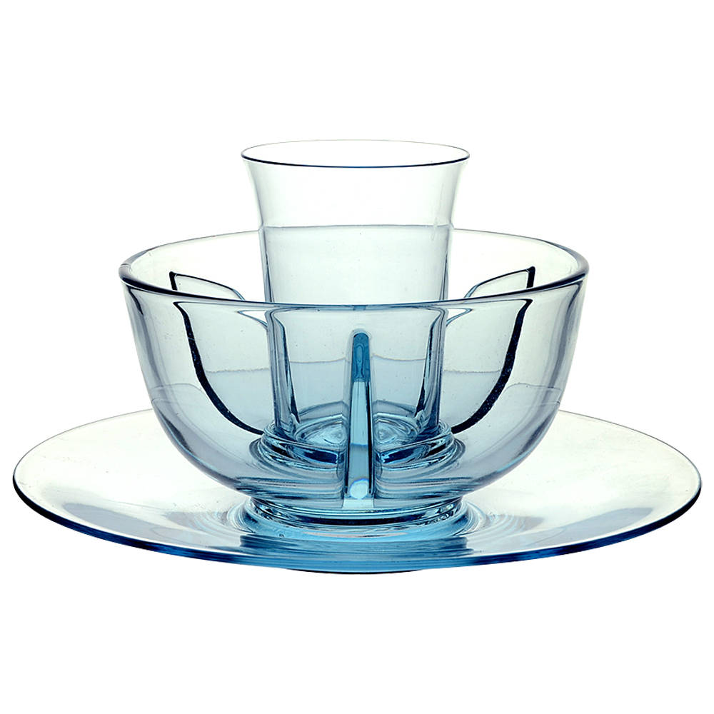 Ice Blue (Azure) Ice Dish with Insert & Und Tomato by Fostoria-1