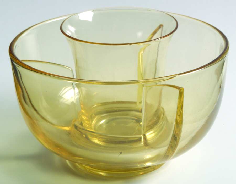 Ice Topaz Ice Dish with Crab Insert by Fostoria-1