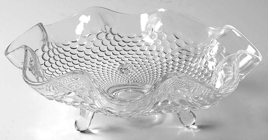 1932 Clear 7" Round 3-Toed Crimped Bowl by Fenton-1
