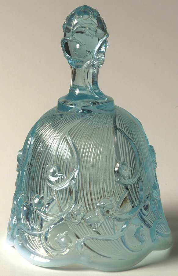 Lily of the Valley Blue (Opalescent) Bell by Fenton-1