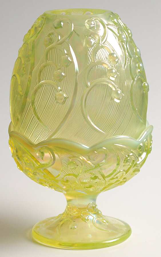 Lily of the Valley Topaz (Opalescent) (2 Piece) Fairy Lamp by Fenton-1