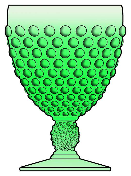 Hobnail Emerald Green (Opalescent) Water Goblet by Fenton-1
