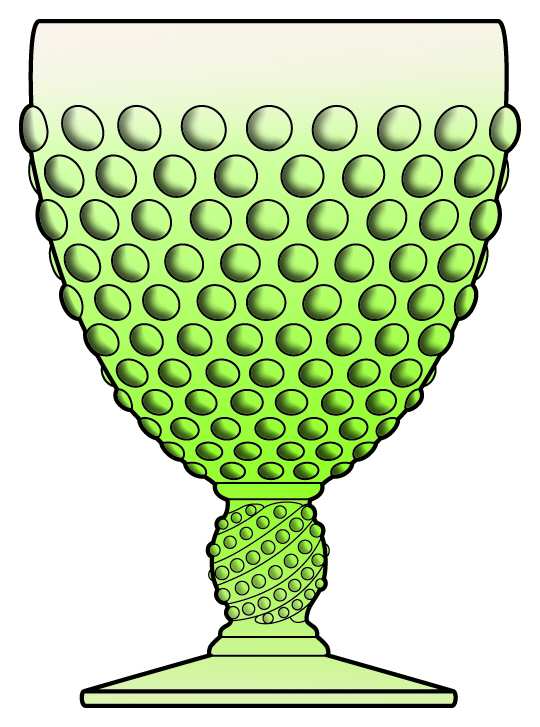 Hobnail Lime Green (Opalescent) Water Goblet by Fenton-1
