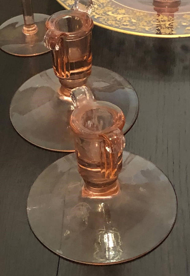 2443 Pink Single Light Candlestick by Fostoria-1