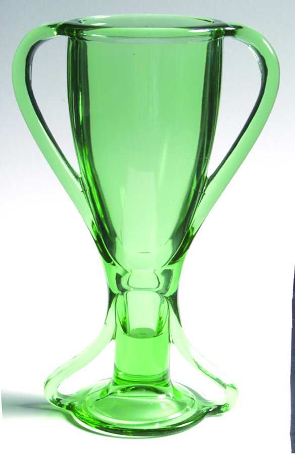 Tut Green 8" Flower Vase by Fostoria-1