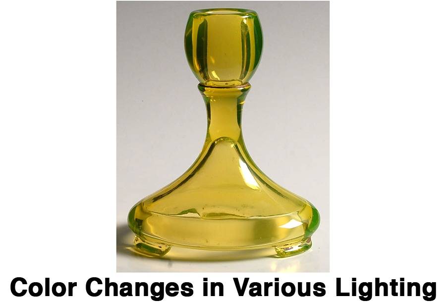 Saint Alexis (Vaseline) Single Light Candlestick by Fostoria-1