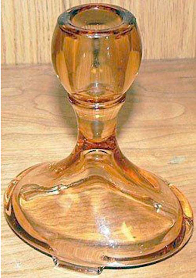 Saint Alexis Amber 5" Single Light Candlestick by Fostoria-1