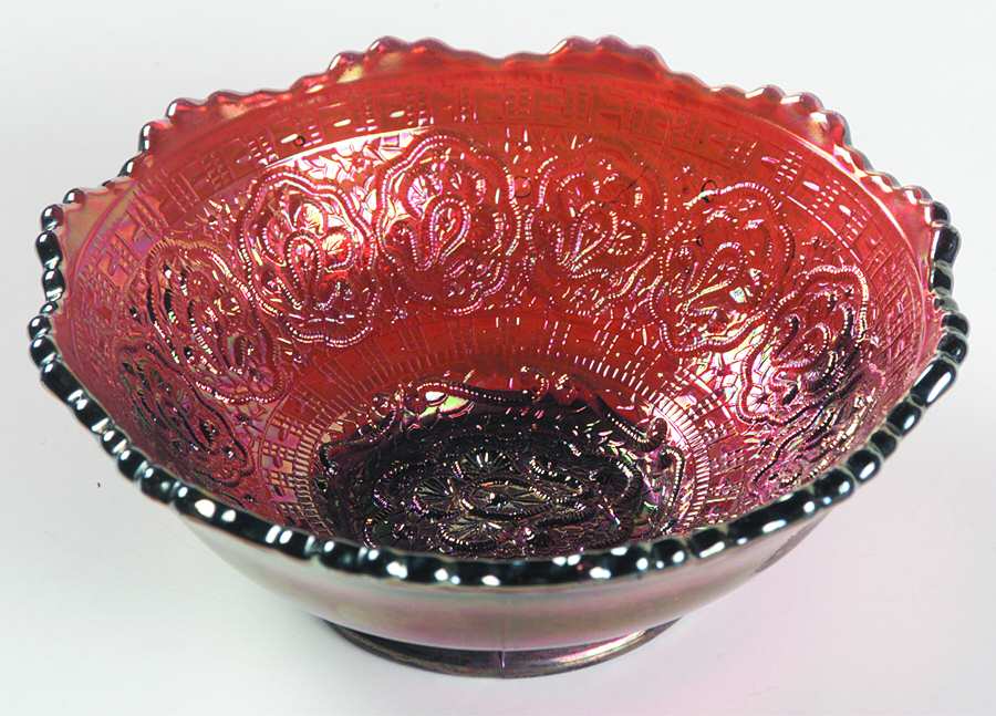 Persian Medallion Amethyst (Carnival, Older) Small Fruit Dessert Bowl by Fenton-1