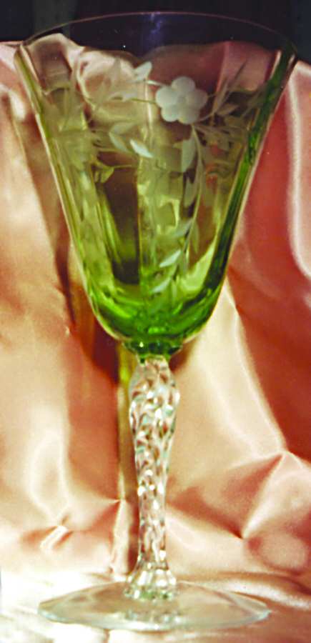 5097-4 (Green) Water Goblet by Fostoria-1