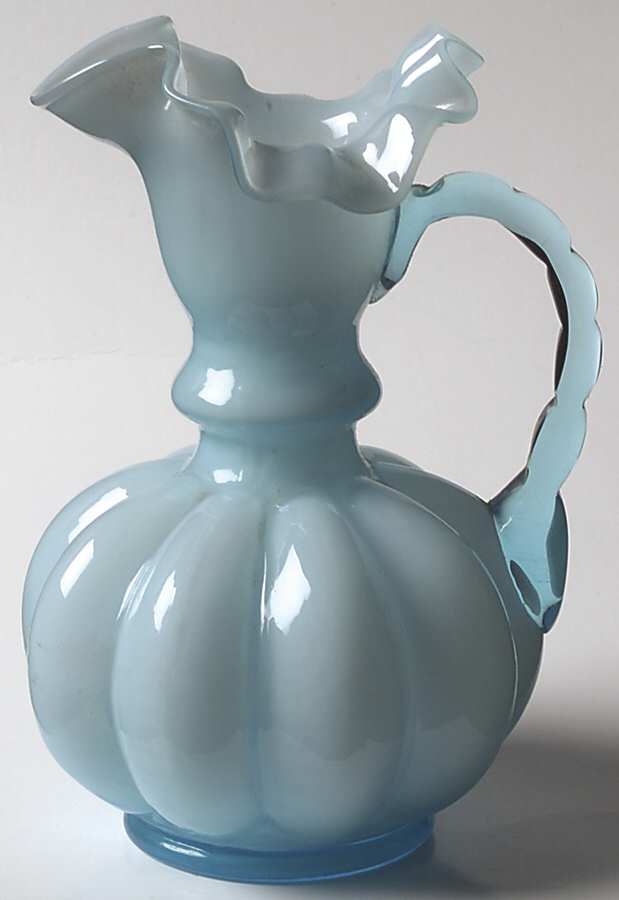 Blue Overlay 6" Handled Jug by Fenton-1